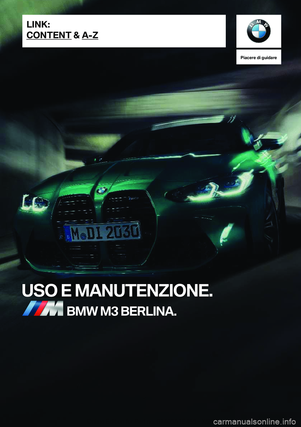 BMW M3 2021  Libretti Di Uso E manutenzione (in Italian) 