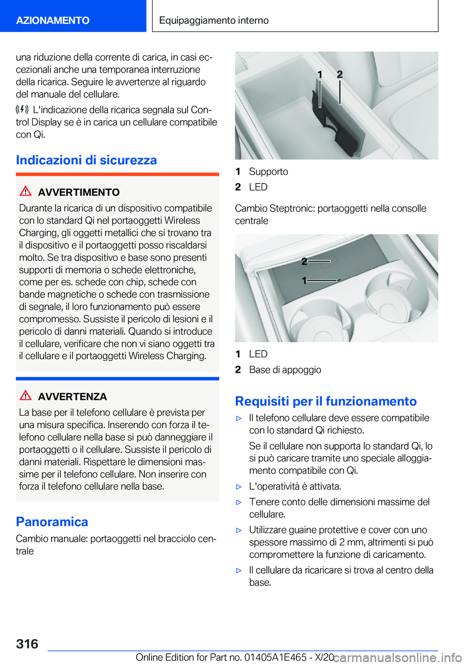 BMW M3 2021  Libretti Di Uso E manutenzione (in Italian) �u�n�a��r�i�d�u�z�i�o�n�e��d�e�l�l�a��c�o�r�r�e�n�t�e��d�i��c�a�r�i�c�a�,��i�n��c�a�s�i��e�cª�c�e�z�i�o�n�a�l�i��a�n�c�h�e��u�n�a��t�e�m�p�o�r�a�n�e�a��i�n�t�e�r�r�u�z�i�o�n�e�d�e�l�l�a�