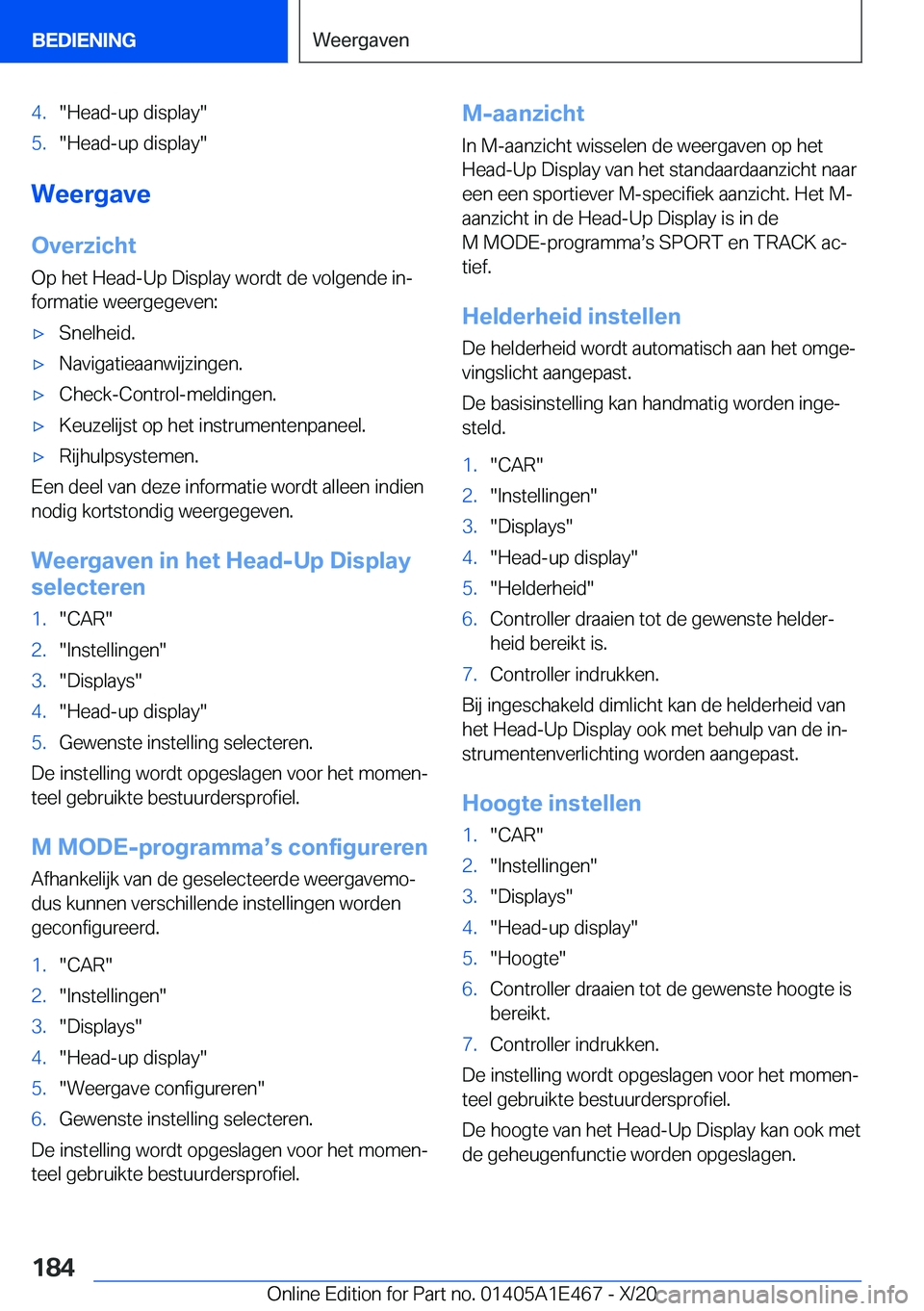 BMW M3 2021  Instructieboekjes (in Dutch) �4�.��H�e�a�d�-�u�p��d�i�s�p�l�a�y��5�.��H�e�a�d�-�u�p��d�i�s�p�l�a�y�
�W�e�e�r�g�a�v�e�O�v�e�r�z�i�c�h�t
�O�p��h�e�t��H�e�a�d�-�U�p��D�i�s�p�l�a�y��w�o�r�d�t��d�e��v�o�l�g�e�n�d�e��i�nj