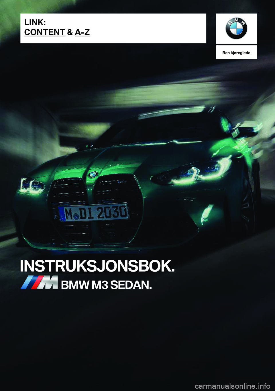 BMW M3 2021  InstruksjonsbØker (in Norwegian) �R�e�n��k�j�