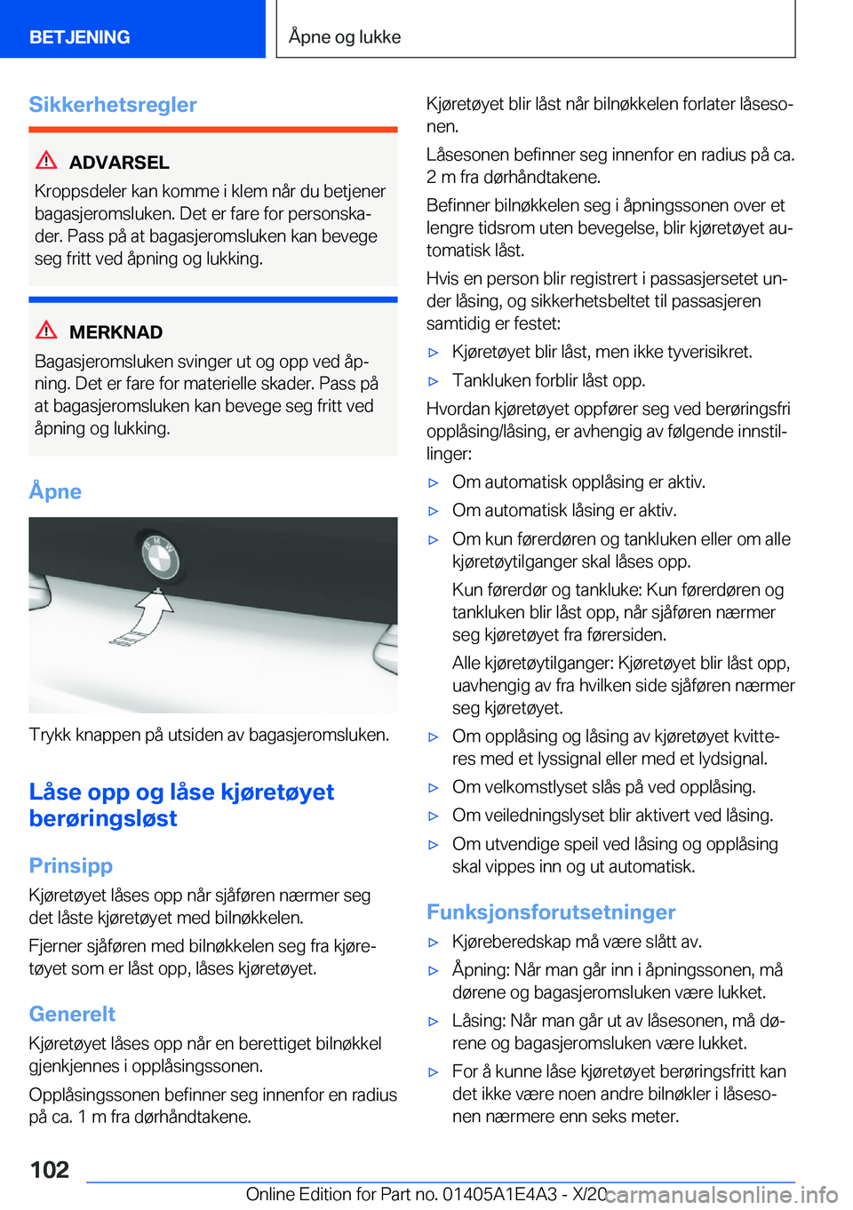 BMW M3 2021  InstruksjonsbØker (in Norwegian) �S�i�k�k�e�r�h�e�t�s�r�e�g�l�e�r
�A�D�V�A�R�S�E�L
�K�r�o�p�p�s�d�e�l�e�r��k�a�n��k�o�m�m�e��i��k�l�e�m��n�å�r��d�u��b�e�t�j�e�n�e�r �b�a�g�a�s�j�e�r�o�m�s�l�u�k�e�n�.��D�e�t��e�r��f�a�r�e�