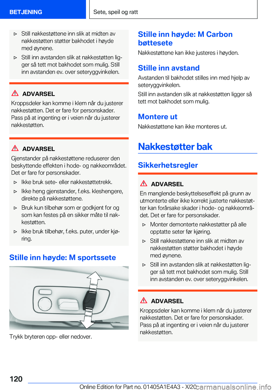 BMW M3 2021  InstruksjonsbØker (in Norwegian) 'x�S�t�i�l�l��n�a�k�k�e�s�t�