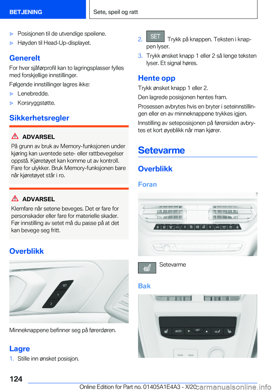 BMW M3 2021  InstruksjonsbØker (in Norwegian) 'x�P�o�s�i�s�j�o�n�e�n��t�i�l��d�e��u�t�v�e�n�d�i�g�e��s�p�e�i�l�e�n�e�.'x�H�