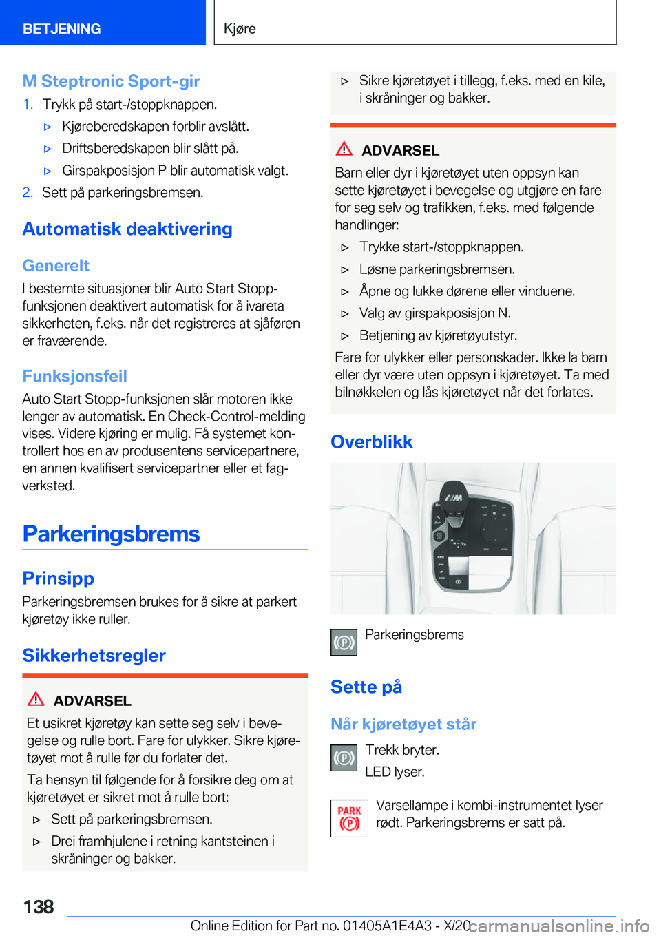 BMW M3 2021  InstruksjonsbØker (in Norwegian) �M��S�t�e�p�t�r�o�n�i�c��S�p�o�r�t�-�g�i�r�1�.�T�r�y�k�k��p�å��s�t�a�r�t�-�/�s�t�o�p�p�k�n�a�p�p�e�n�.'x�K�j�