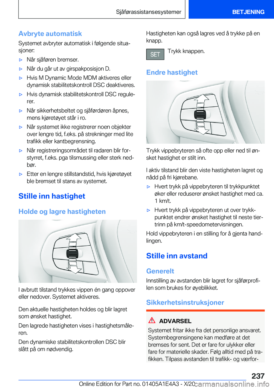 BMW M3 2021  InstruksjonsbØker (in Norwegian) �A�v�b�r�y�t�e��a�u�t�o�m�a�t�i�s�k
�S�y�s�t�e�m�e�t��a�v�b�r�y�t�e�r��a�u�t�o�m�a�t�i�s�k��i��f�