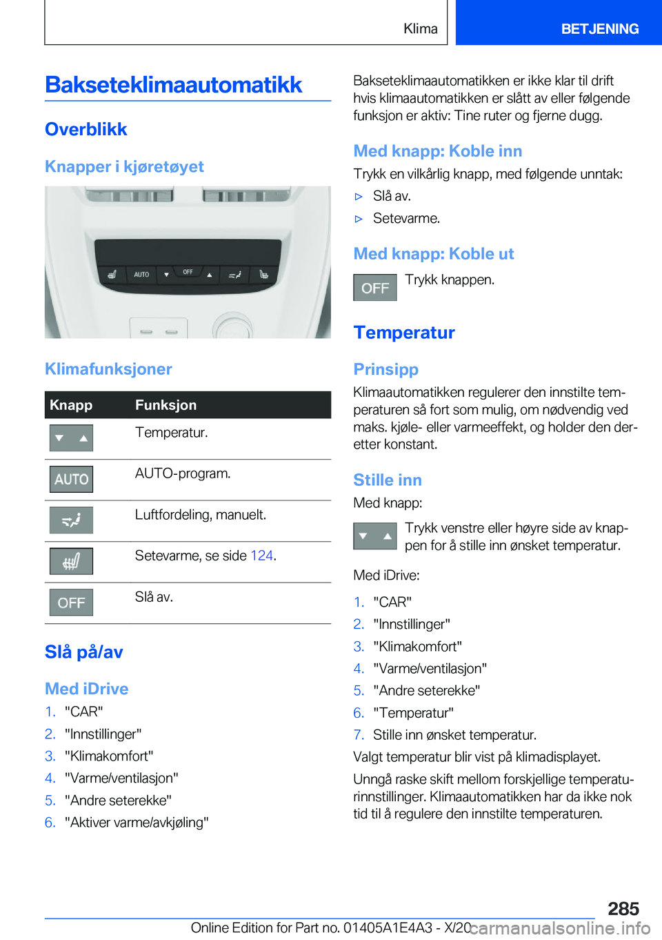 BMW M3 2021  InstruksjonsbØker (in Norwegian) �B�a�k�s�e�t�e�k�l�i�m�a�a�u�t�o�m�a�t�i�k�k
�O�v�e�r�b�l�i�k�k�K�n�a�p�p�e�r��i��k�j�