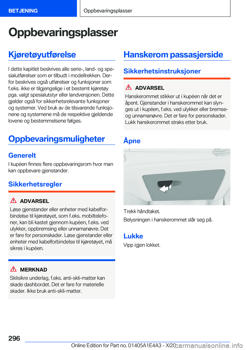BMW M3 2021  InstruksjonsbØker (in Norwegian) �O�p�p�b�e�v�a�r�i�n�g�s�p�l�a�s�s�e�r�K�j�