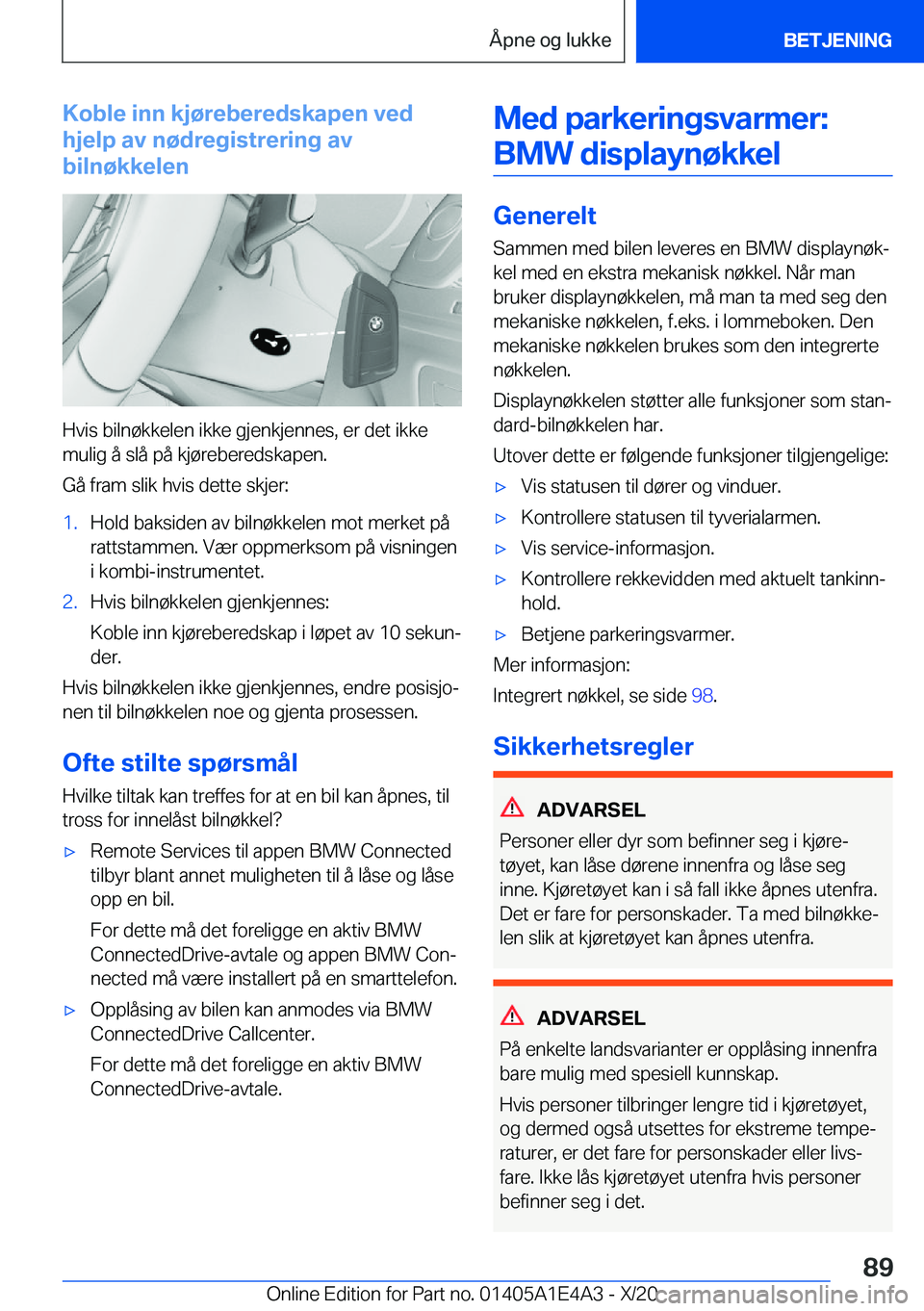 BMW M3 2021  InstruksjonsbØker (in Norwegian) �K�o�b�l�e��i�n�n��k�j�