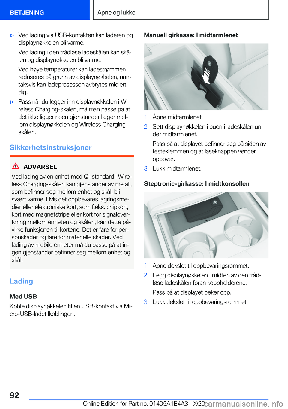 BMW M3 2021  InstruksjonsbØker (in Norwegian) 'x�V�e�d��l�a�d�i�n�g��v�i�a��U�S�B�-�k�o�n�t�a�k�t�e�n��k�a�n��l�a�d�e�r�e�n��o�g�d�i�s�p�l�a�y�n�
