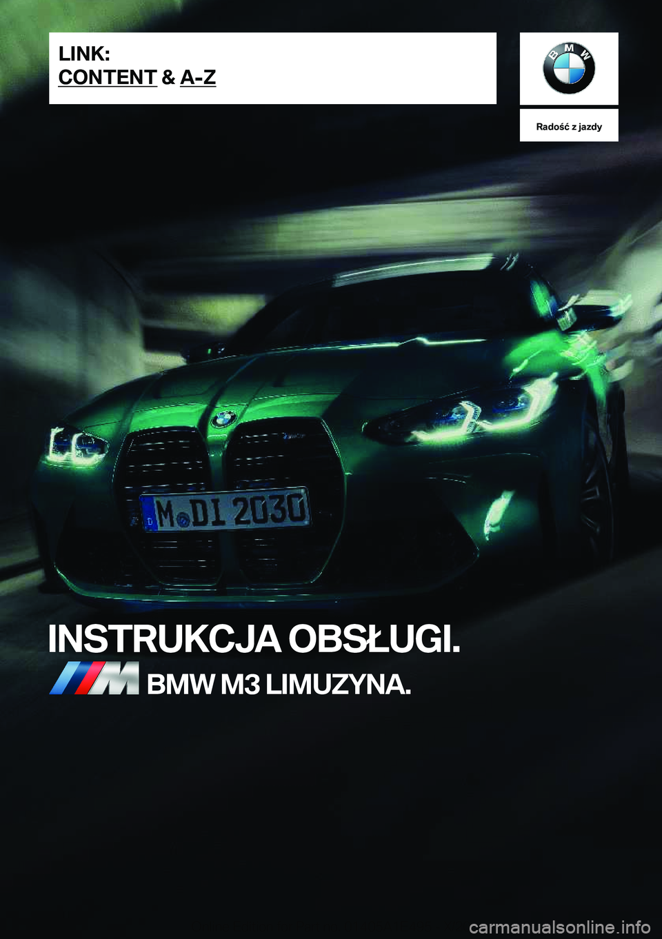 BMW M3 2021  Instrukcja obsługi (in Polish) 