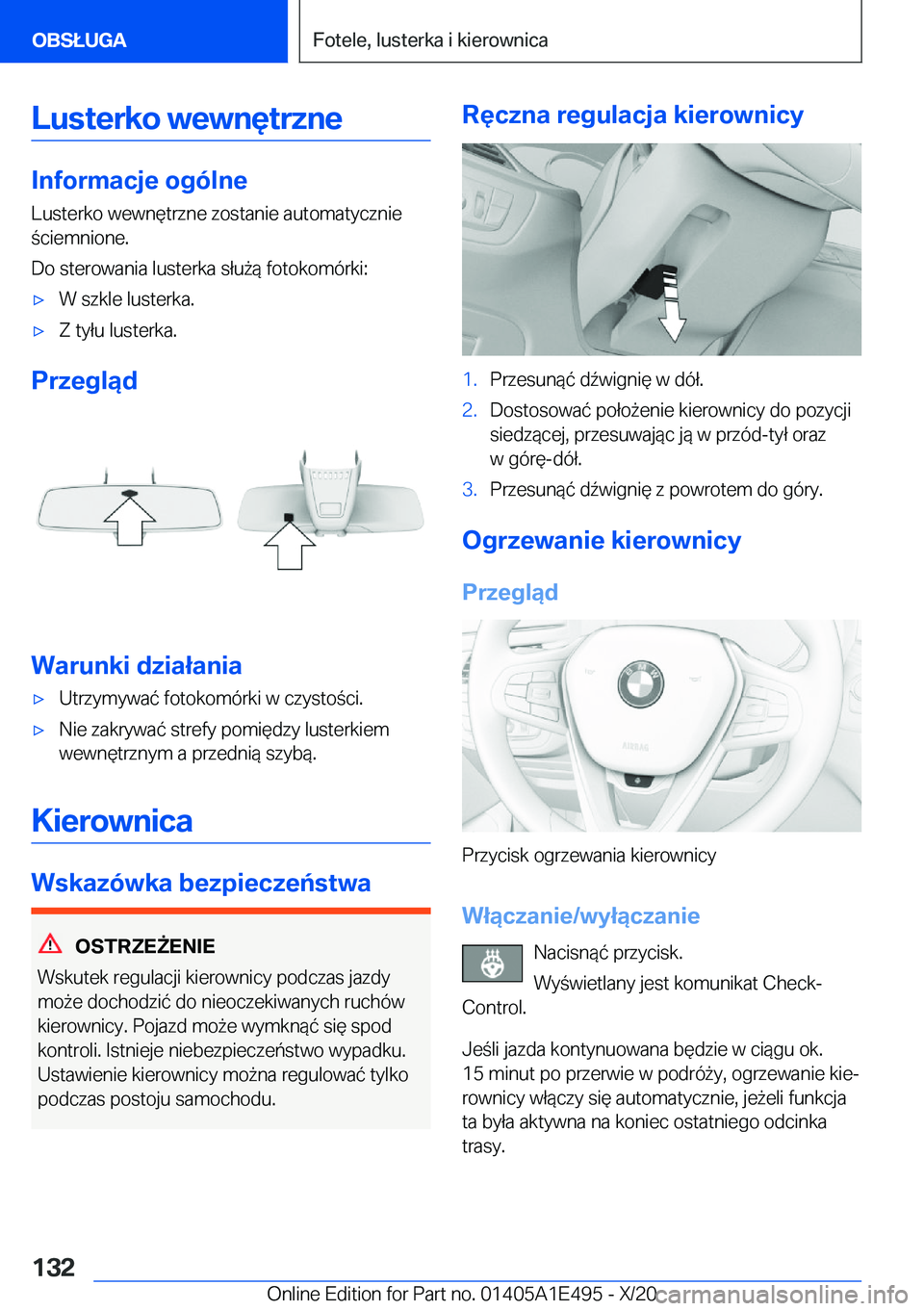 BMW M3 2021  Instrukcja obsługi (in Polish) �L�u�s�t�e�r�k�o��w�e�w�n�