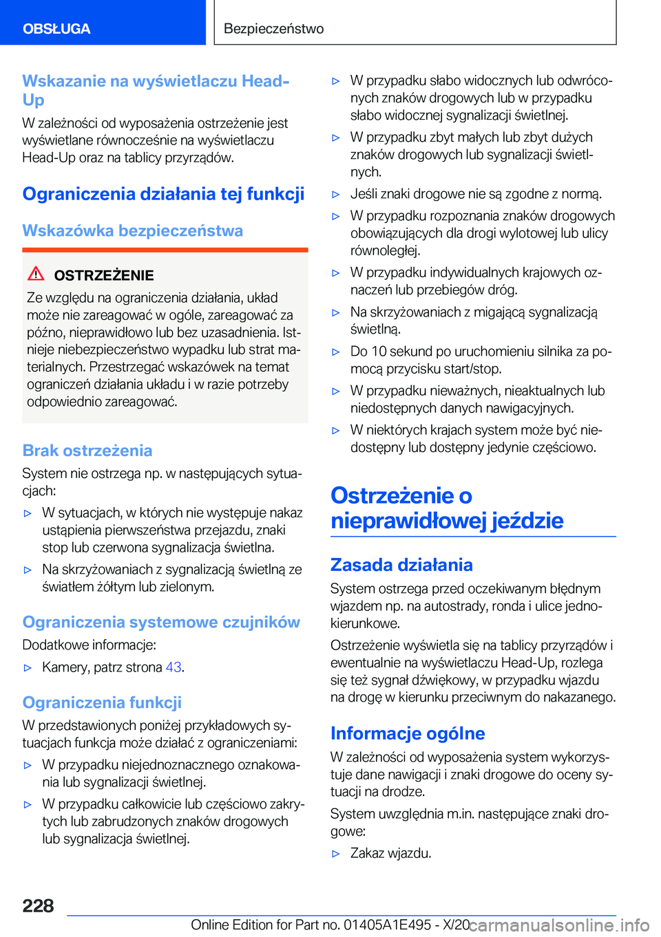 BMW M3 2021  Instrukcja obsługi (in Polish) �W�s�k�a�z�a�n�i�e��n�a��w�y�w�i�e�t�l�a�c�z�u��H�e�a�d�-
�U�p
�W��z�a�l�e9�n�o�c�i��o�d��w�y�p�o�s�a9�e�n�i�a��o�s�t�r�z�e9�e�n�i�e��j�e�s�t
�w�y�w�i�e�t�l�a�n�e��r�
