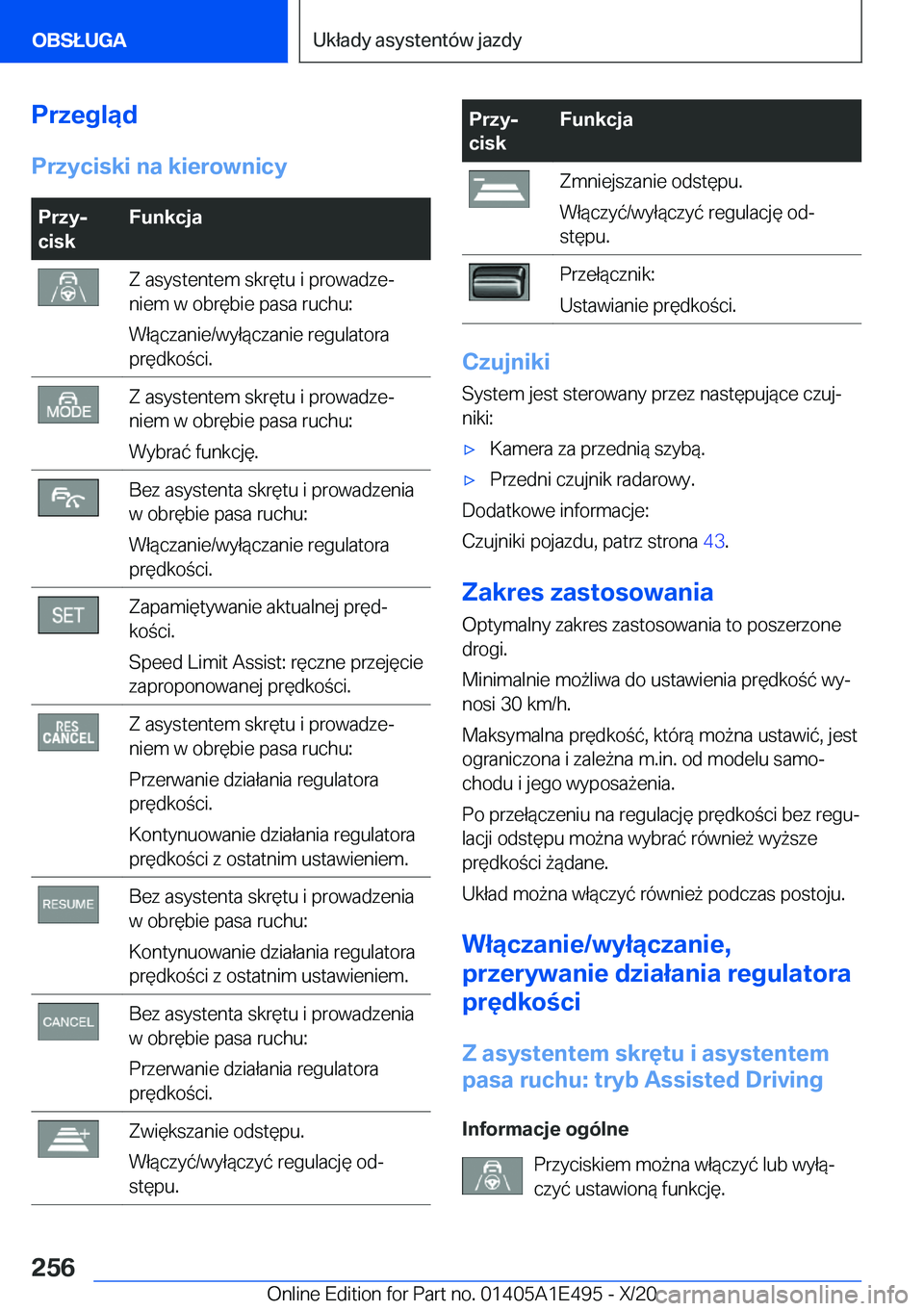 BMW M3 2021  Instrukcja obsługi (in Polish) �P�r�z�e�g�l�ą�d�P�r�z�y�c�i�s�k�i��n�a��k�i�e�r�o�w�n�i�c�y�P�r�z�yj
�c�i�s�k�F�u�n�k�c�j�a�Z��a�s�y�s�t�e�n�t�e�m��s�k�r�