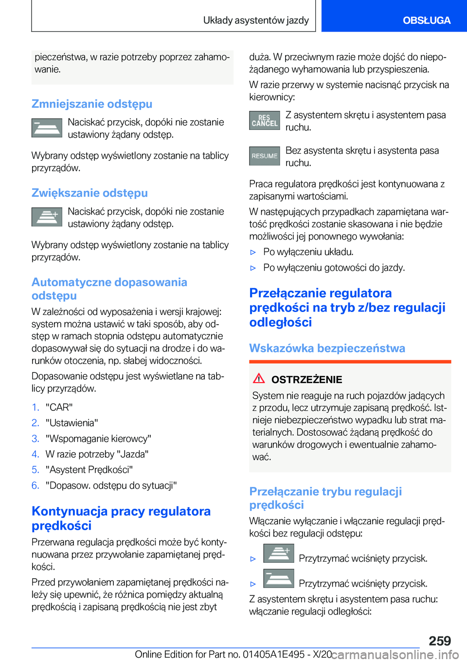 BMW M3 2021  Instrukcja obsługi (in Polish) �p�i�e�c�z�e�