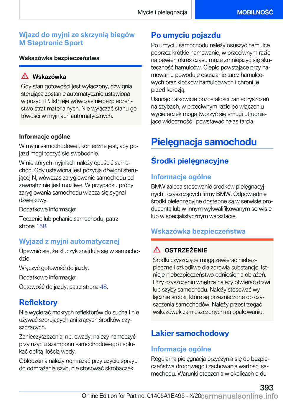 BMW M3 2021  Instrukcja obsługi (in Polish) �W�j�a�z�d��d�o��m�y�j�n�i��z�e��s�k�r�z�y�n�i�ą��b�i�e�g�