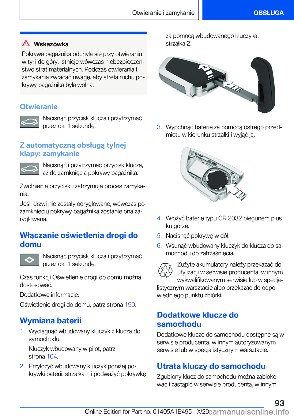 BMW M3 2021  Instrukcja obsługi (in Polish) �W�s�k�a�z�