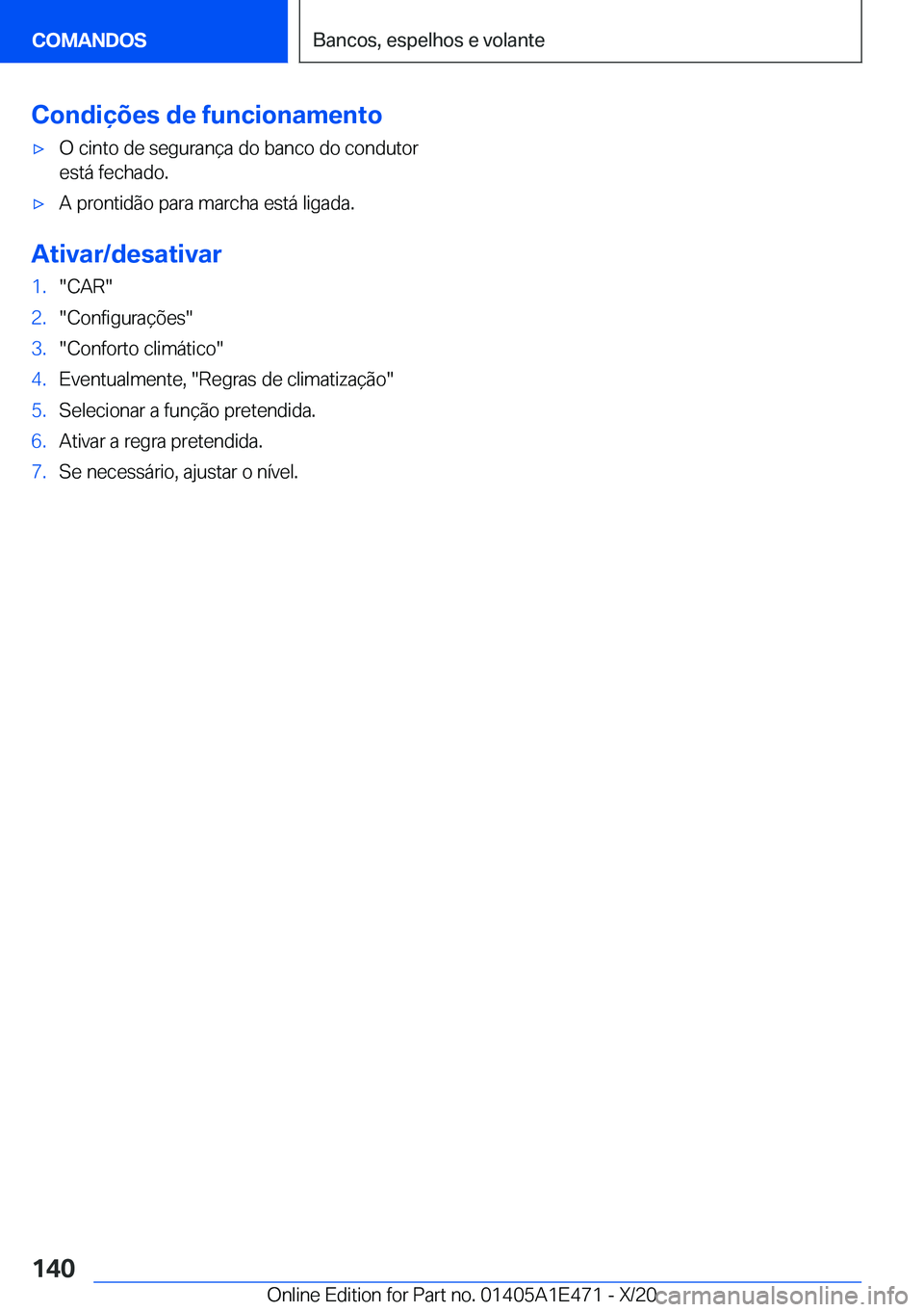 BMW M3 2021  Manual do condutor (in Portuguese) �C�o�n�d�i�