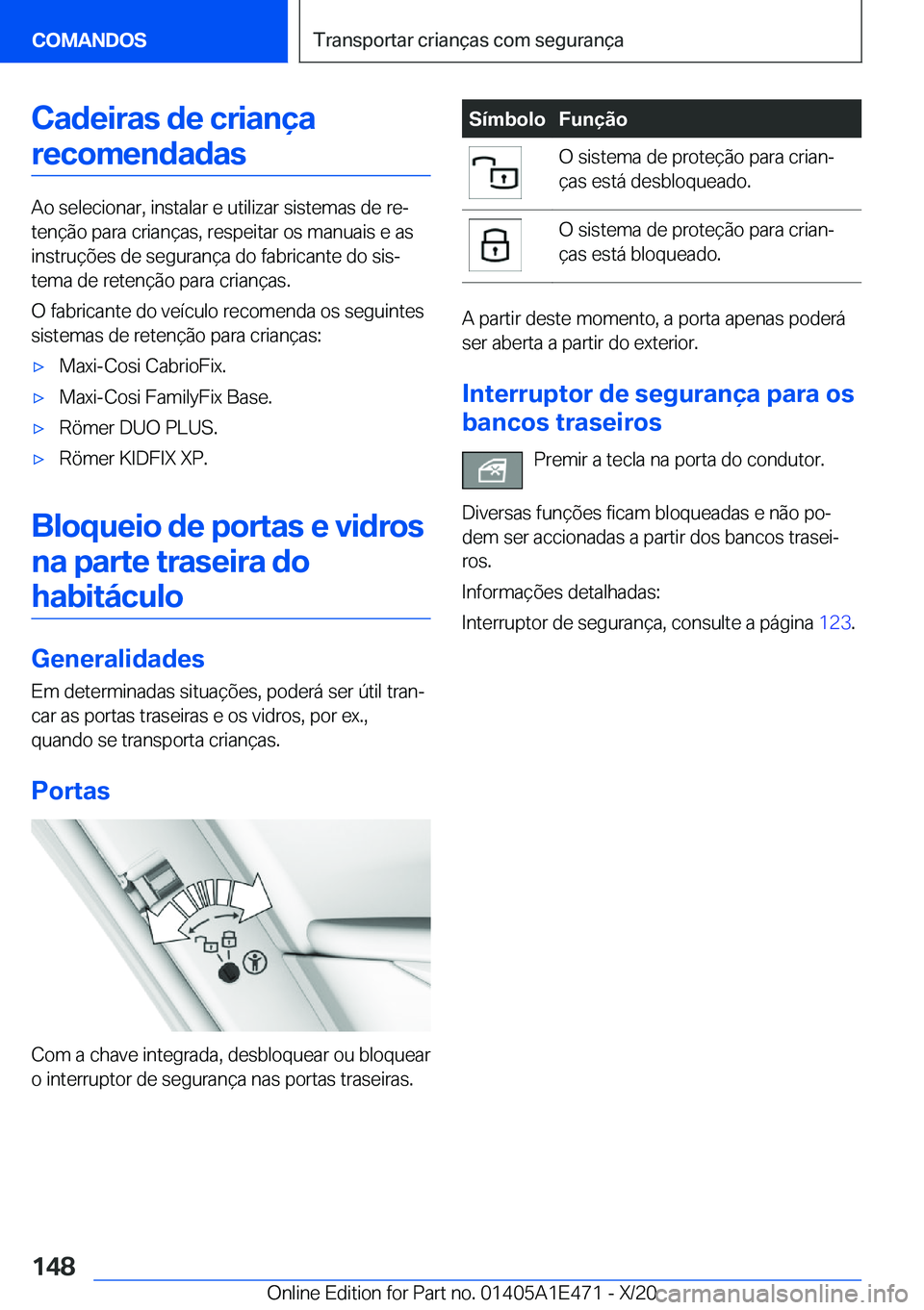 BMW M3 2021  Manual do condutor (in Portuguese) �C�a�d�e�i�r�a�s��d�e��c�r�i�a�n�