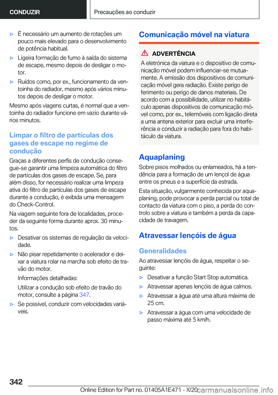 BMW M3 2021  Manual do condutor (in Portuguese) 'x�