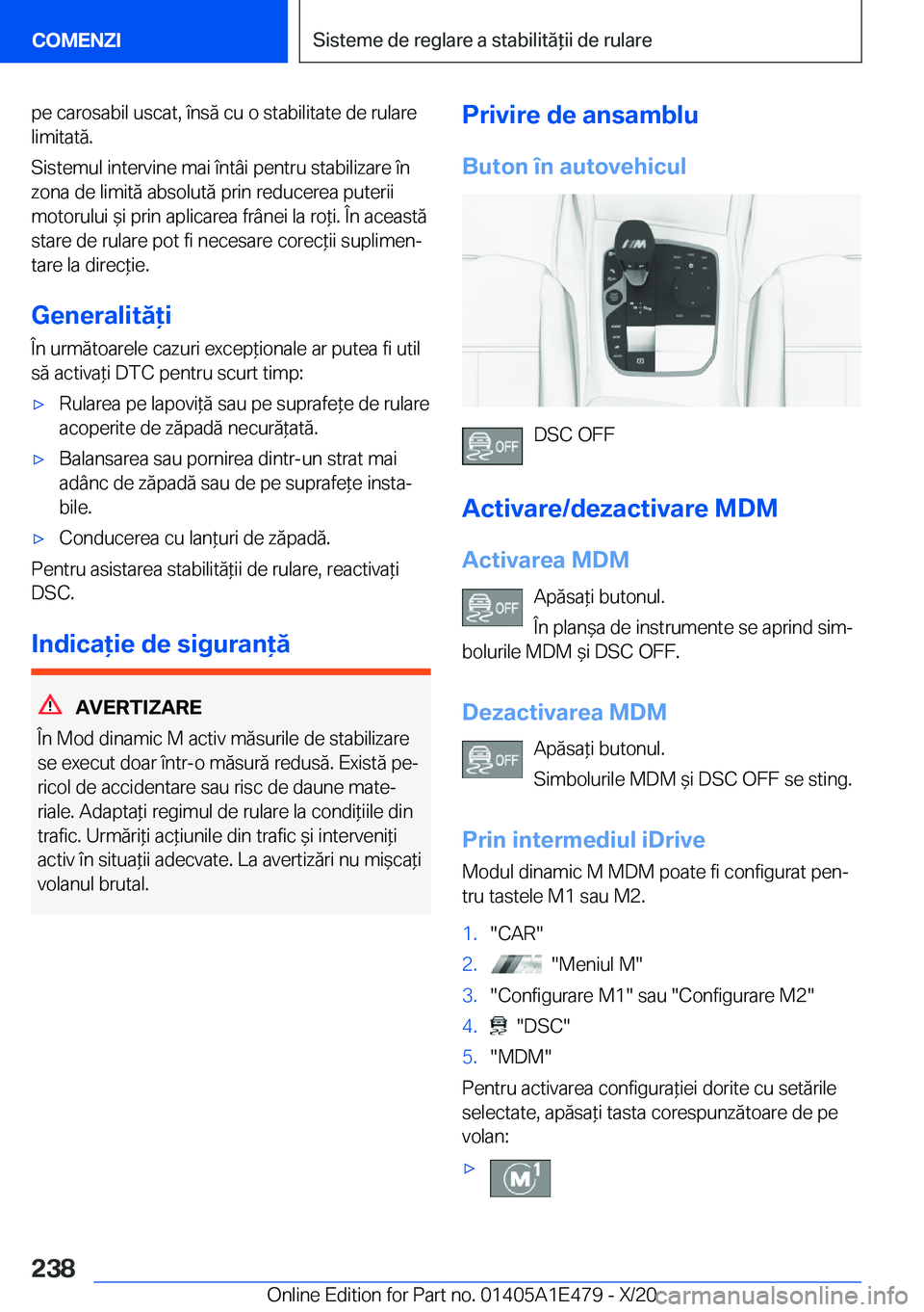 BMW M3 2021  Ghiduri De Utilizare (in Romanian) �p�e��c�a�r�o�s�a�b�i�l��u�s�c�a�t�,��