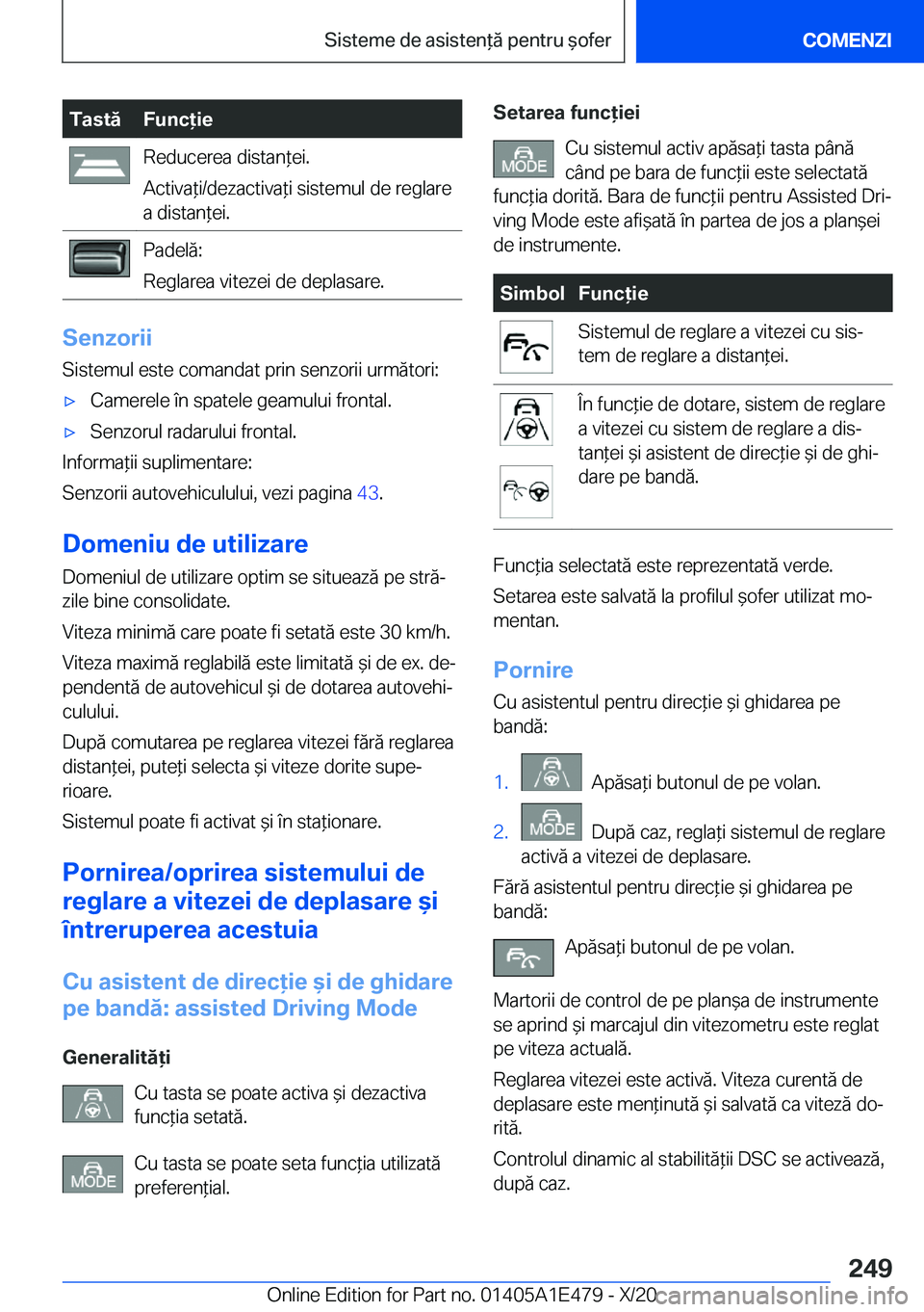 BMW M3 2021  Ghiduri De Utilizare (in Romanian) �T�a�s�t�