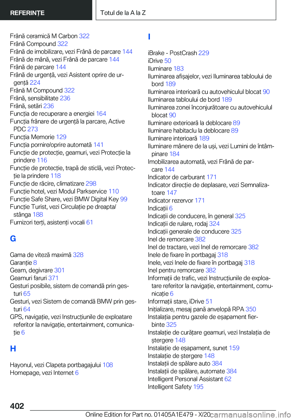 BMW M3 2021  Ghiduri De Utilizare (in Romanian) �F�r�