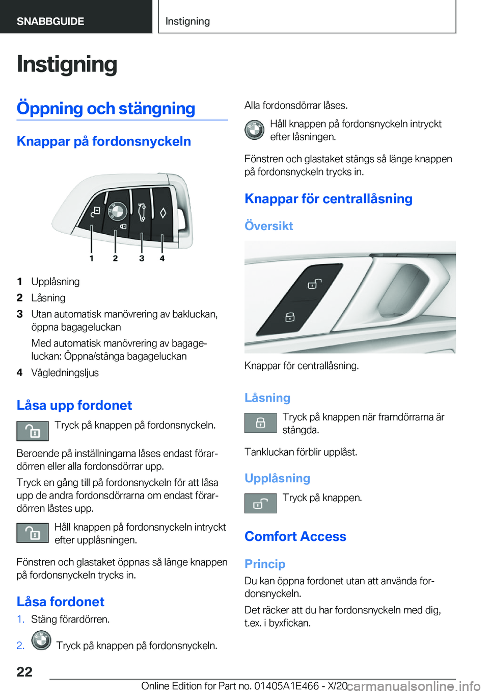 BMW M3 2021  InstruktionsbÖcker (in Swedish) �I�n�s�t�i�g�n�i�n�g�
