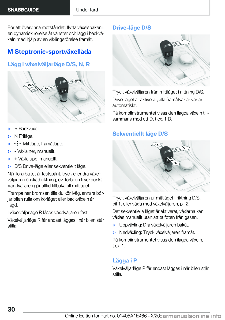 BMW M3 2021  InstruktionsbÖcker (in Swedish) �F�