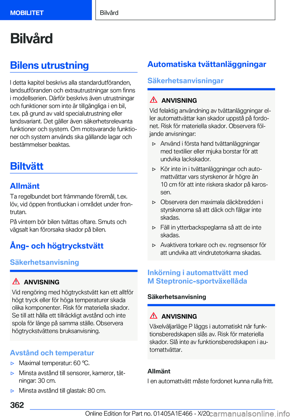 BMW M3 2021  InstruktionsbÖcker (in Swedish) �B�i�l�v�å�r�d�B�i�l�e�n�s��u�t�r�u�s�t�n�i�n�g
�I��d�e�t�t�a��k�a�p�i�t�e�l��b�e�s�k�r�i�v�s��a�l�l�a��s�t�a�n�d�a�r�d�u�t�f�