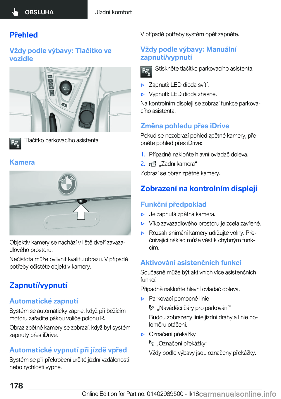 BMW M3 2018  Návod na použití (in Czech) �P�e�h�l�e�d
�V�d�y��p�o�d�l�e��v�