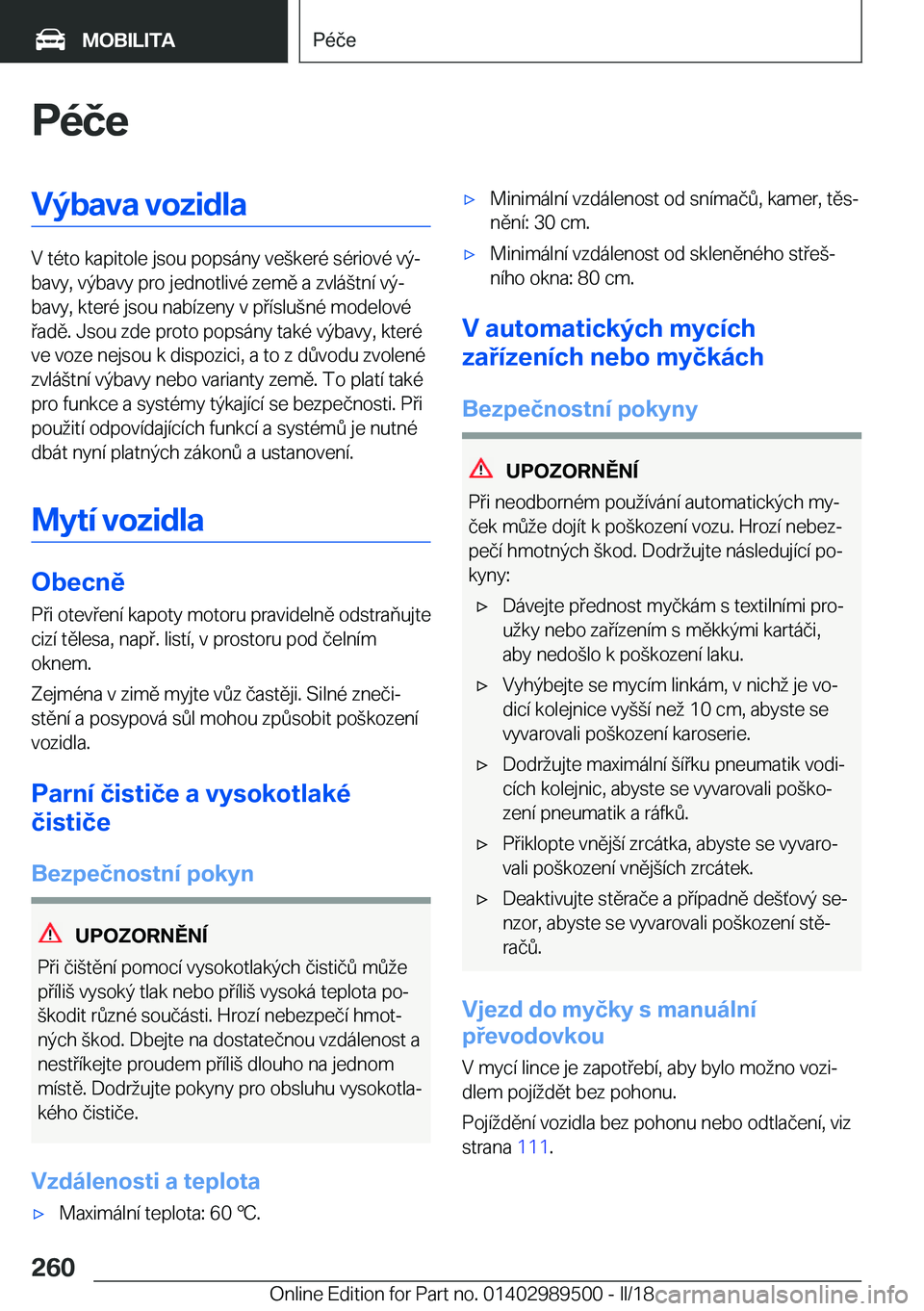 BMW M3 2018  Návod na použití (in Czech) �P�
