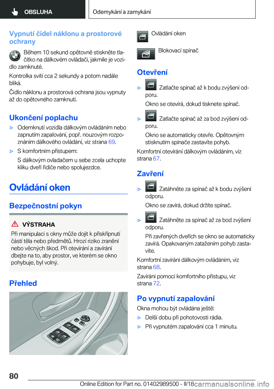 BMW M3 2018  Návod na použití (in Czech) �V�y�p�n�u�t�
