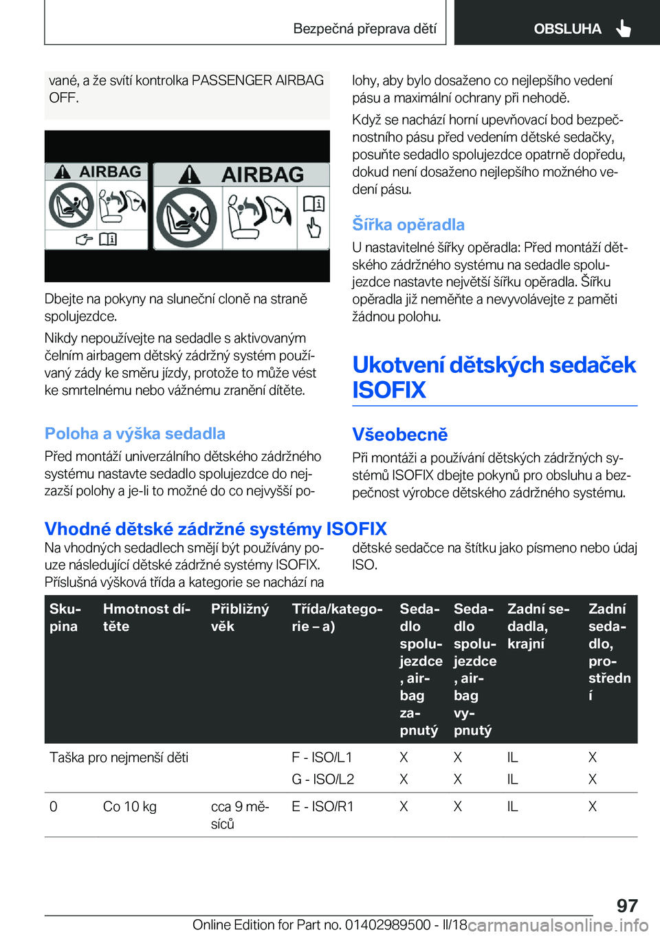BMW M3 2018  Návod na použití (in Czech) �v�a�n�
