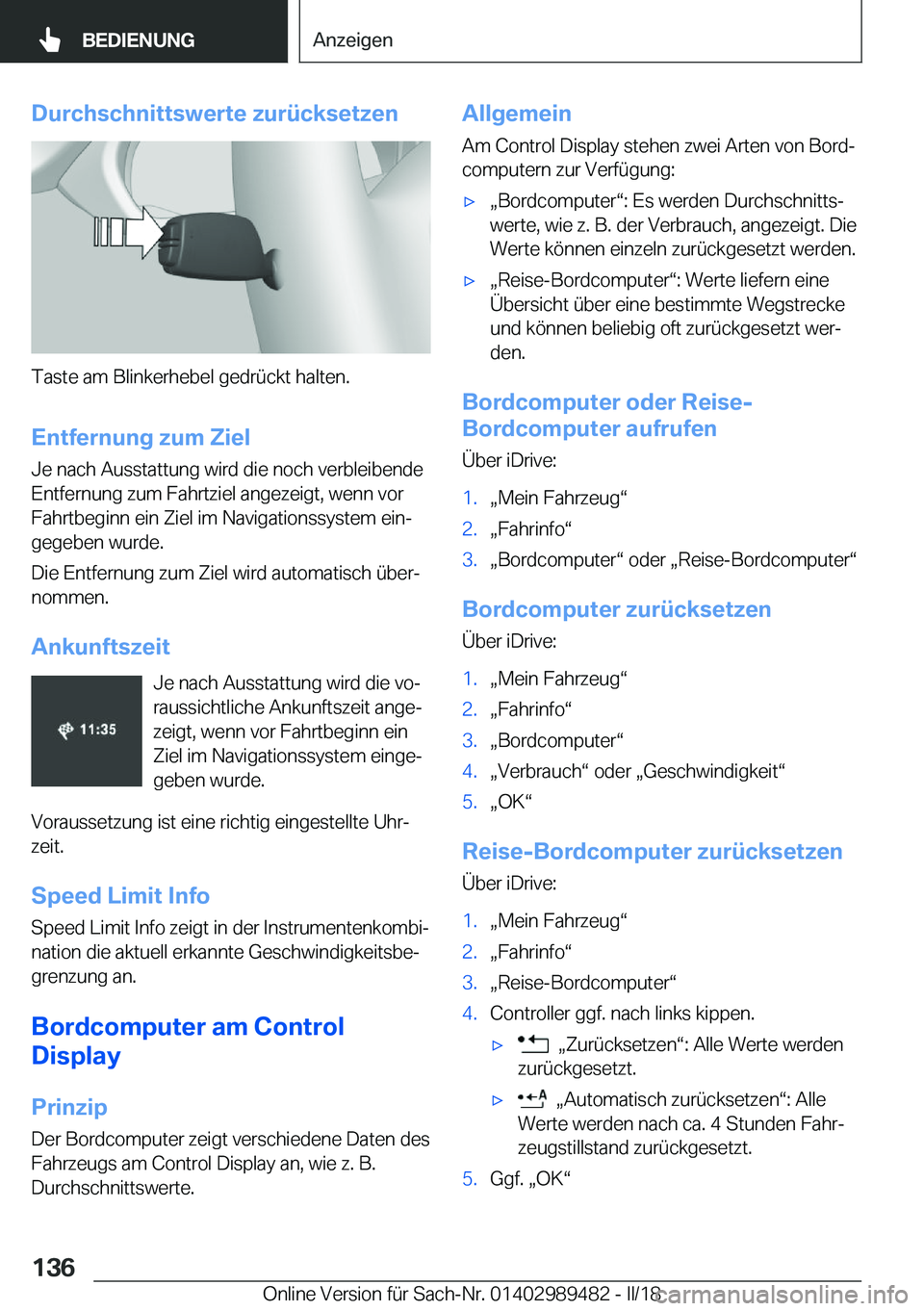 BMW M3 2018  Betriebsanleitungen (in German) �D�u�r�c�h�s�c�h�n�i�t�t�s�w�e�r�t�e��z�u�r�