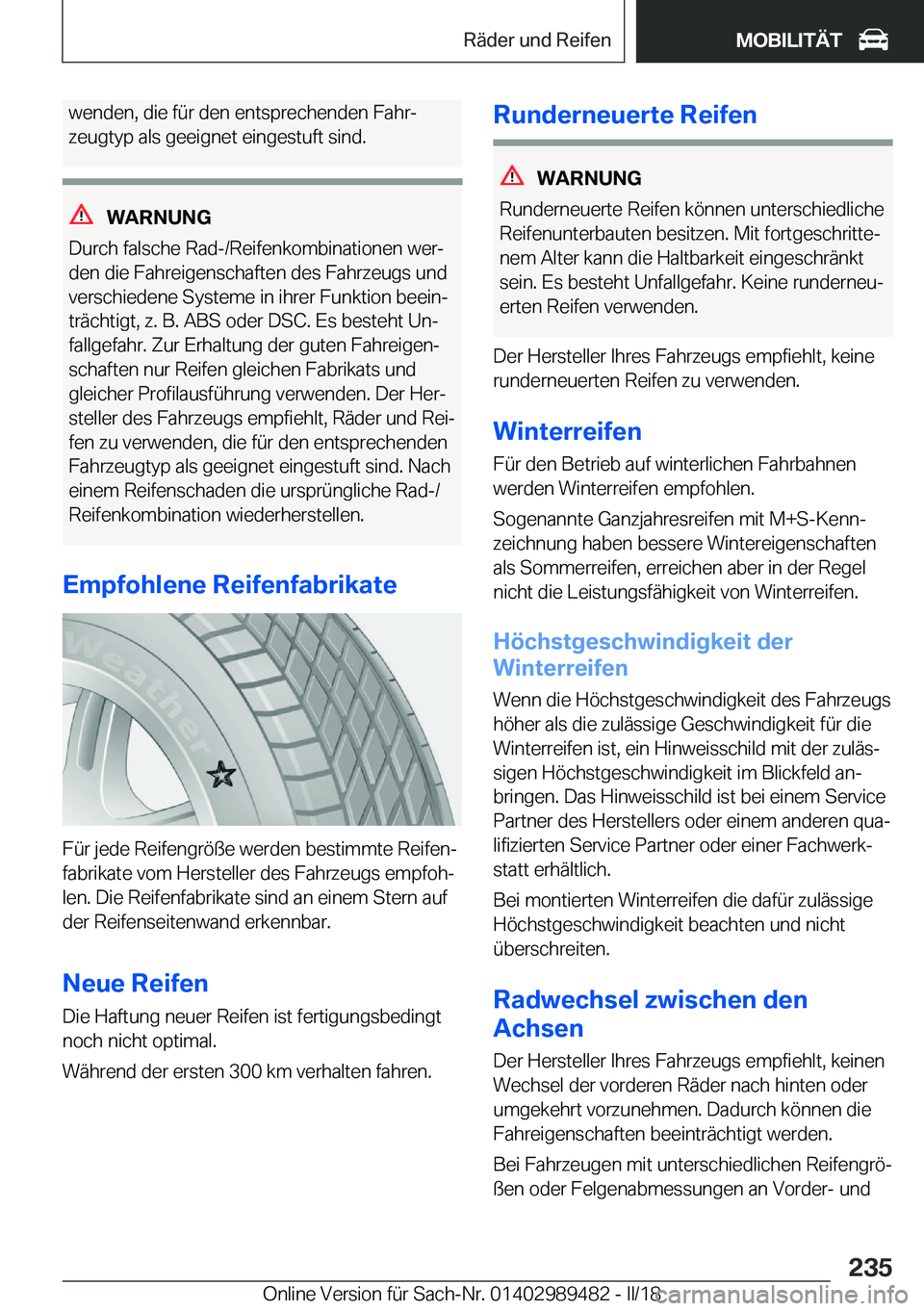 BMW M3 2018  Betriebsanleitungen (in German) �w�e�n�d�e�n�,� �d�i�e� �f�
