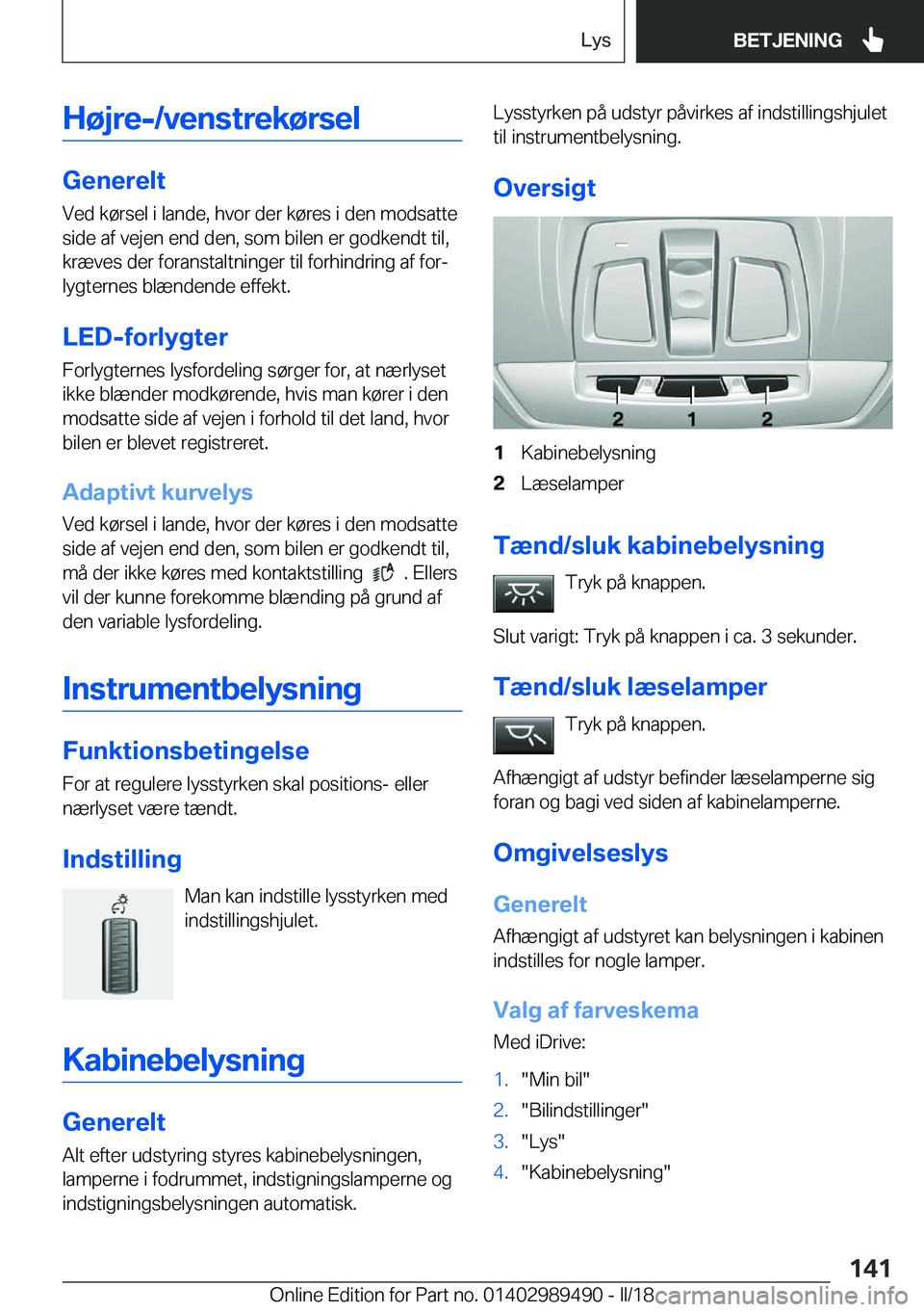 BMW M3 2018  InstruktionsbØger (in Danish) �H�