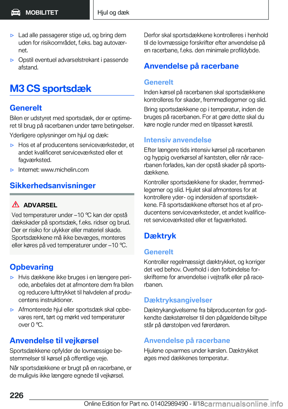 BMW M3 2018  InstruktionsbØger (in Danish) 'x�L�a�d� �a�l�l�e� �p�a�s�s�a�g�e�r�e�r� �s�t�i�g�e� �u�d�,� �o�g� �b�r�i�n�g� �d�e�m
�u�d�e�n� �f�o�r� �r�i�s�i�k�o�o�m�r�å�d�e�t�,� �f�.�e�k�s�.� �b�a�g� �a�u�t�o�v�æ�rj
�n�e�t�.'x�O�p�s