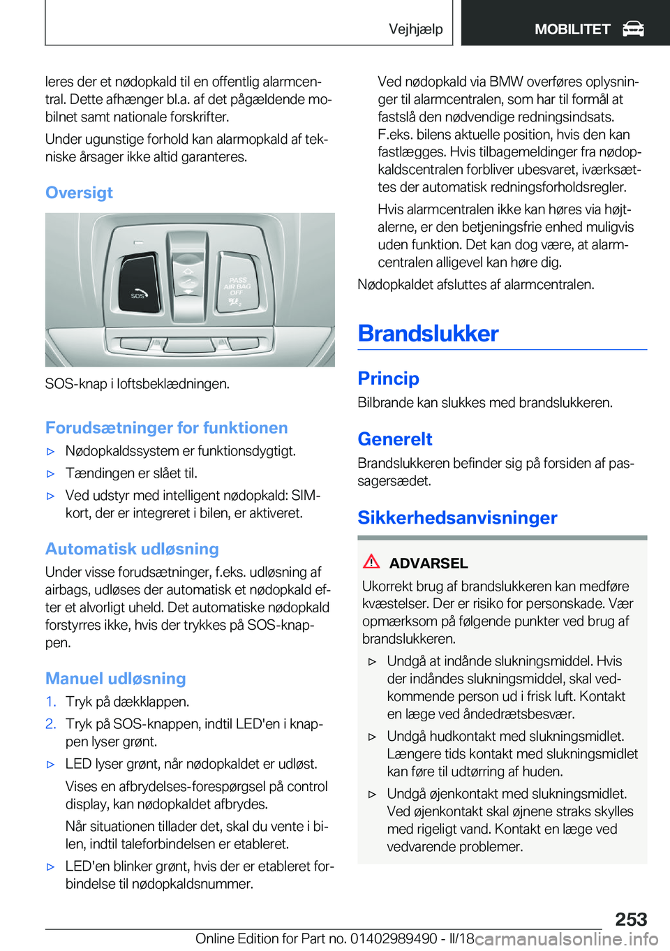 BMW M3 2018  InstruktionsbØger (in Danish) �l�e�r�e�s� �d�e�r� �e�t� �n�