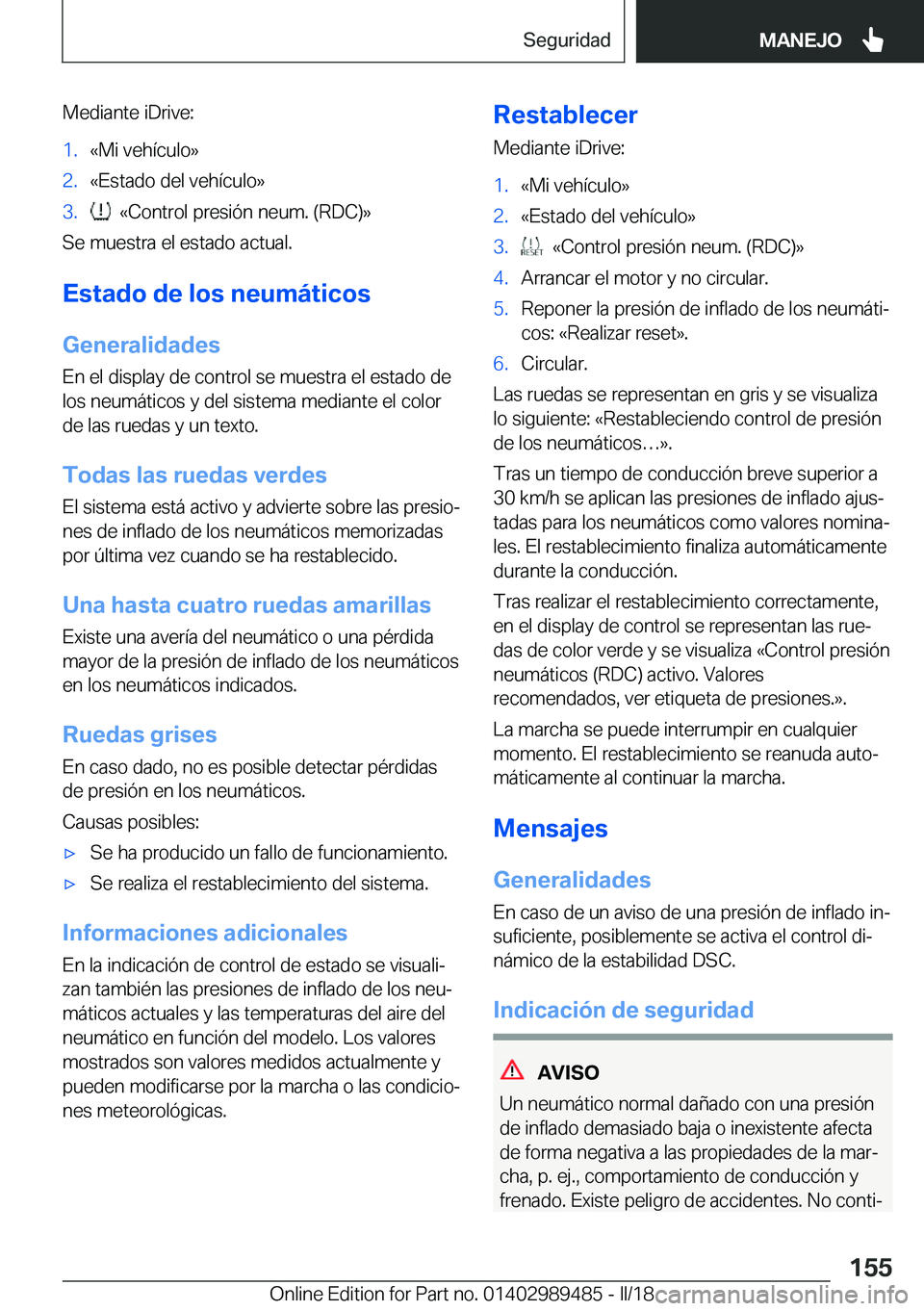 BMW M3 2018  Manuales de Empleo (in Spanish) �M�e�d�i�a�n�t�e� �i�D�r�i�v�e�:�1�.�«�M�i� �v�e�h�