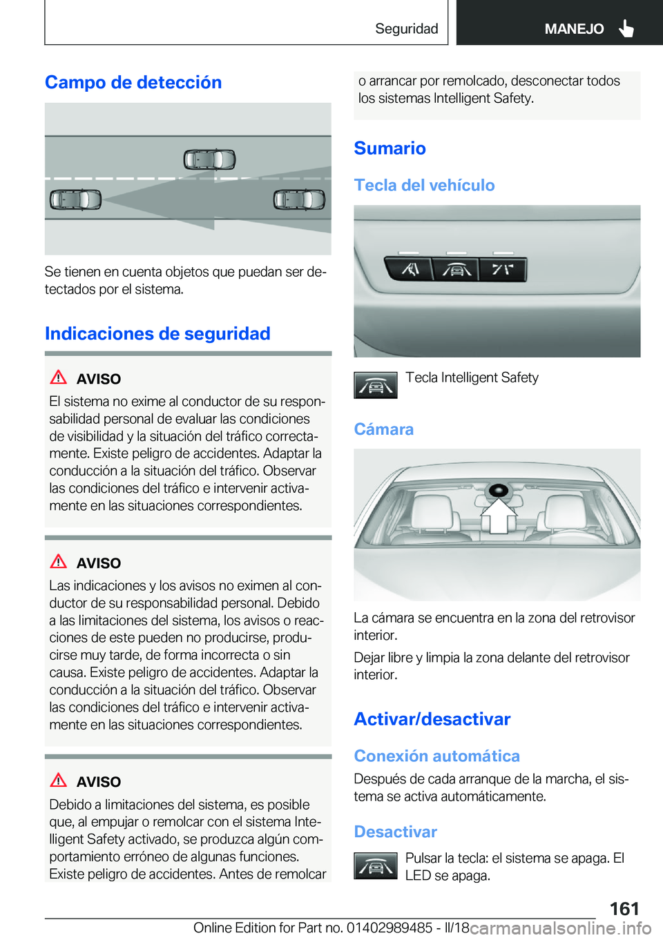 BMW M3 2018  Manuales de Empleo (in Spanish) �C�a�m�p�o��d�e��d�e�t�e�c�c�i�