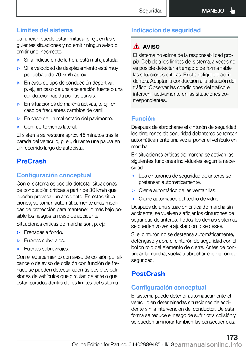 BMW M3 2018  Manuales de Empleo (in Spanish) �L�