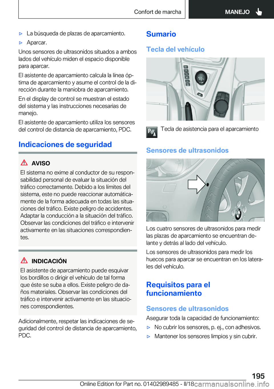 BMW M3 2018  Manuales de Empleo (in Spanish) x�L�a� �b�