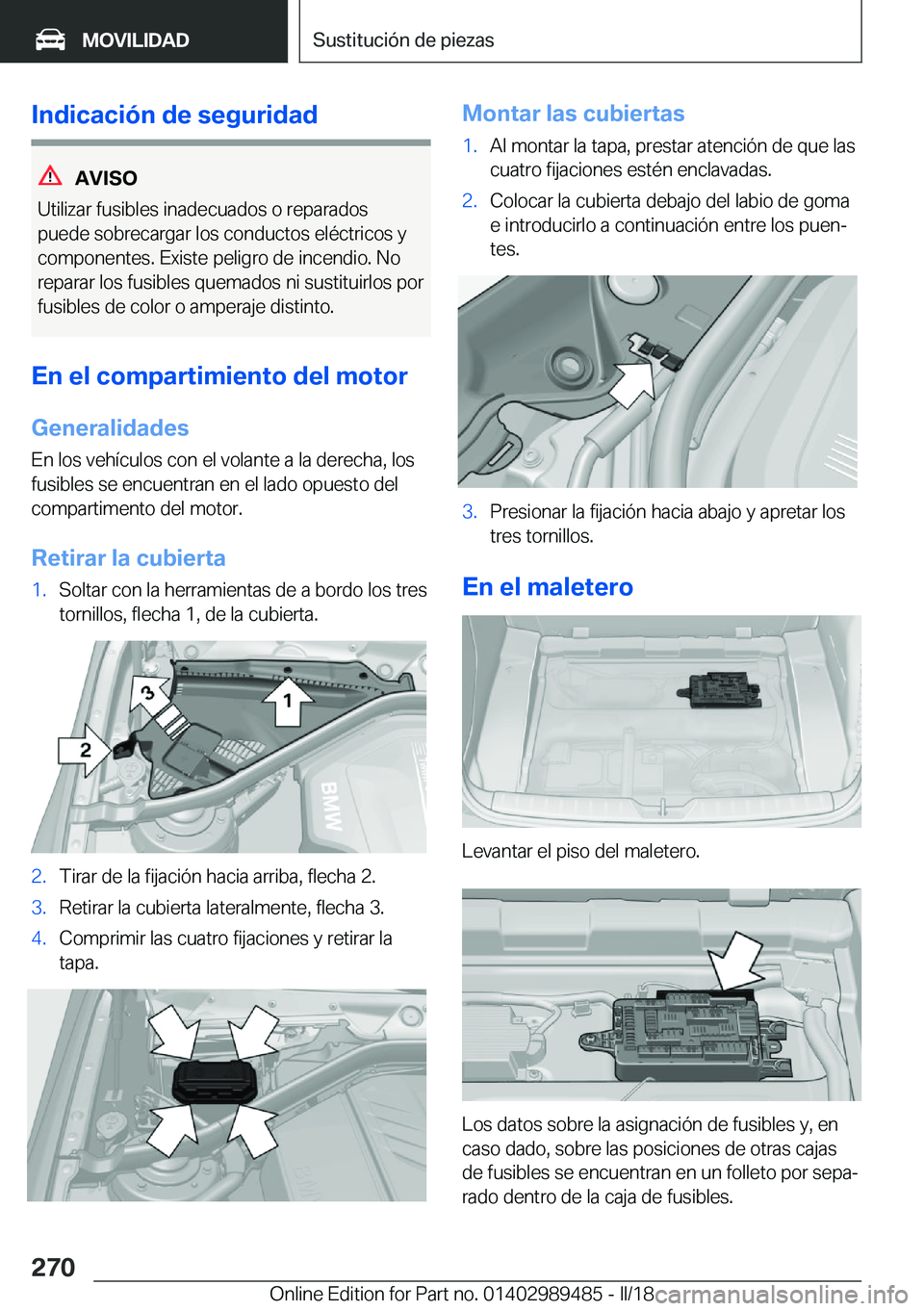 BMW M3 2018  Manuales de Empleo (in Spanish) �I�n�d�i�c�a�c�i�