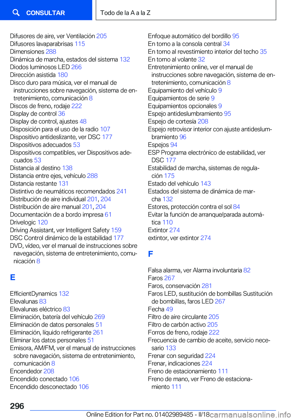 BMW M3 2018  Manuales de Empleo (in Spanish) �D�i�f�u�s�o�r�e�s� �d�e� �a�i�r�e�,� �v�e�r� �V�e�n�t�i�l�a�c�i�