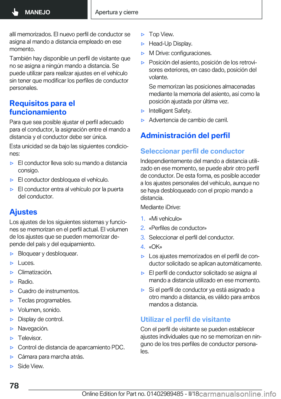 BMW M3 2018  Manuales de Empleo (in Spanish) �a�l�l�