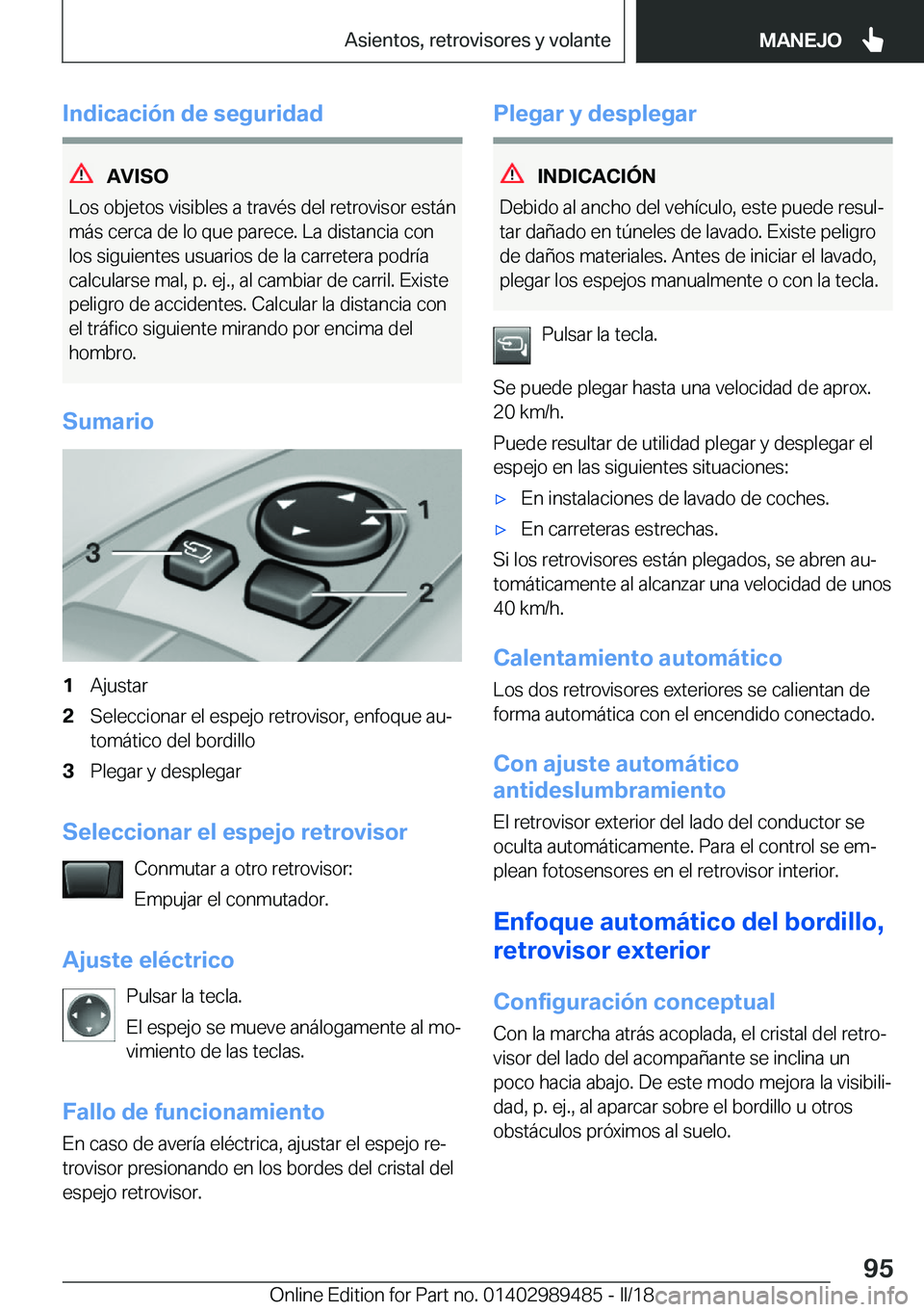 BMW M3 2018  Manuales de Empleo (in Spanish) �I�n�d�i�c�a�c�i�