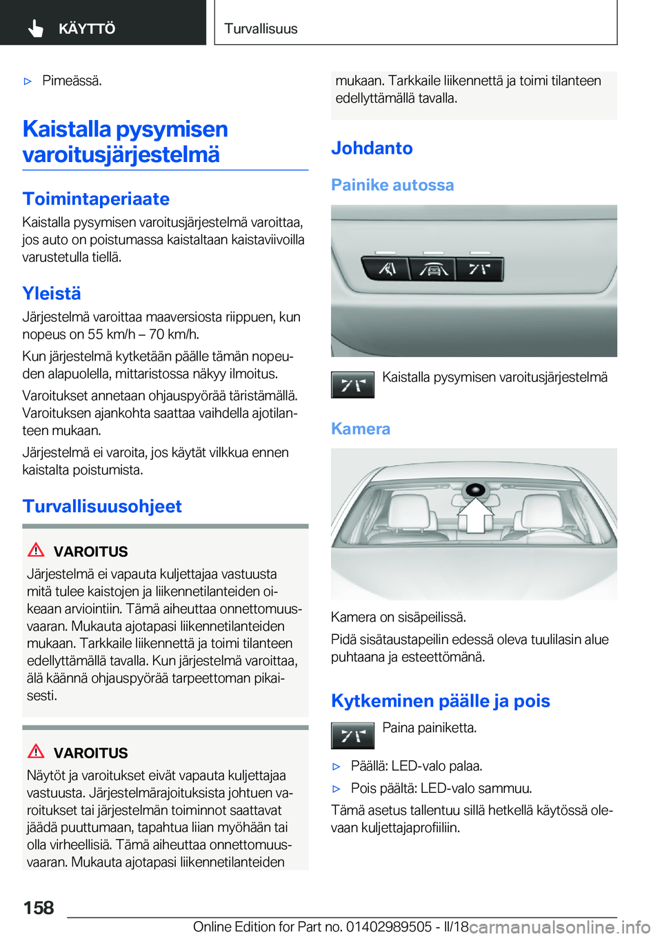 BMW M3 2018  Omistajan Käsikirja (in Finnish) 'x�P�i�m�e�