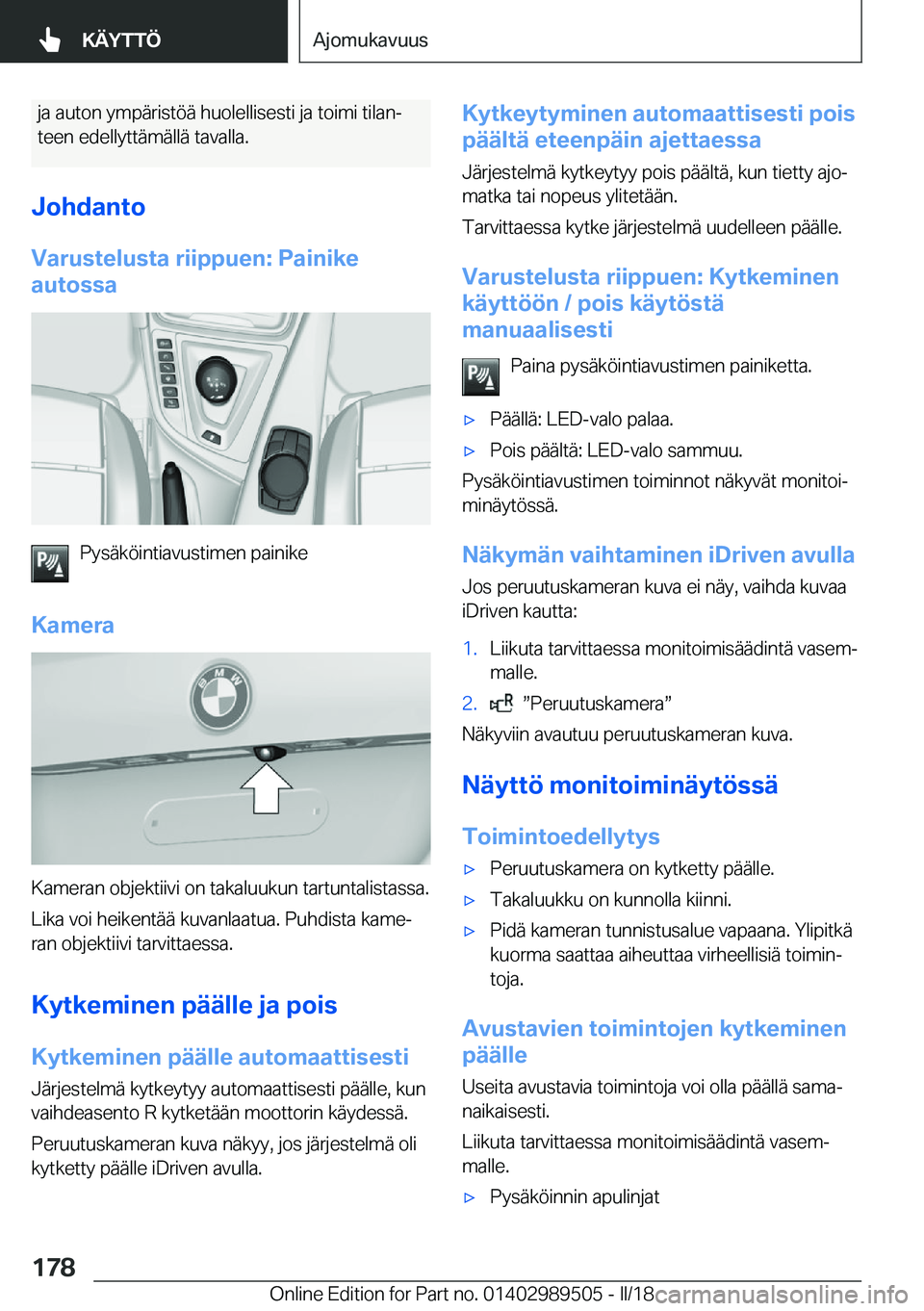 BMW M3 2018  Omistajan Käsikirja (in Finnish) �j�a� �a�u�t�o�n� �y�m�p�