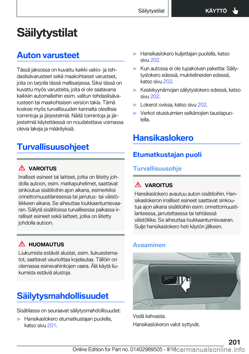 BMW M3 2018  Omistajan Käsikirja (in Finnish) �S�