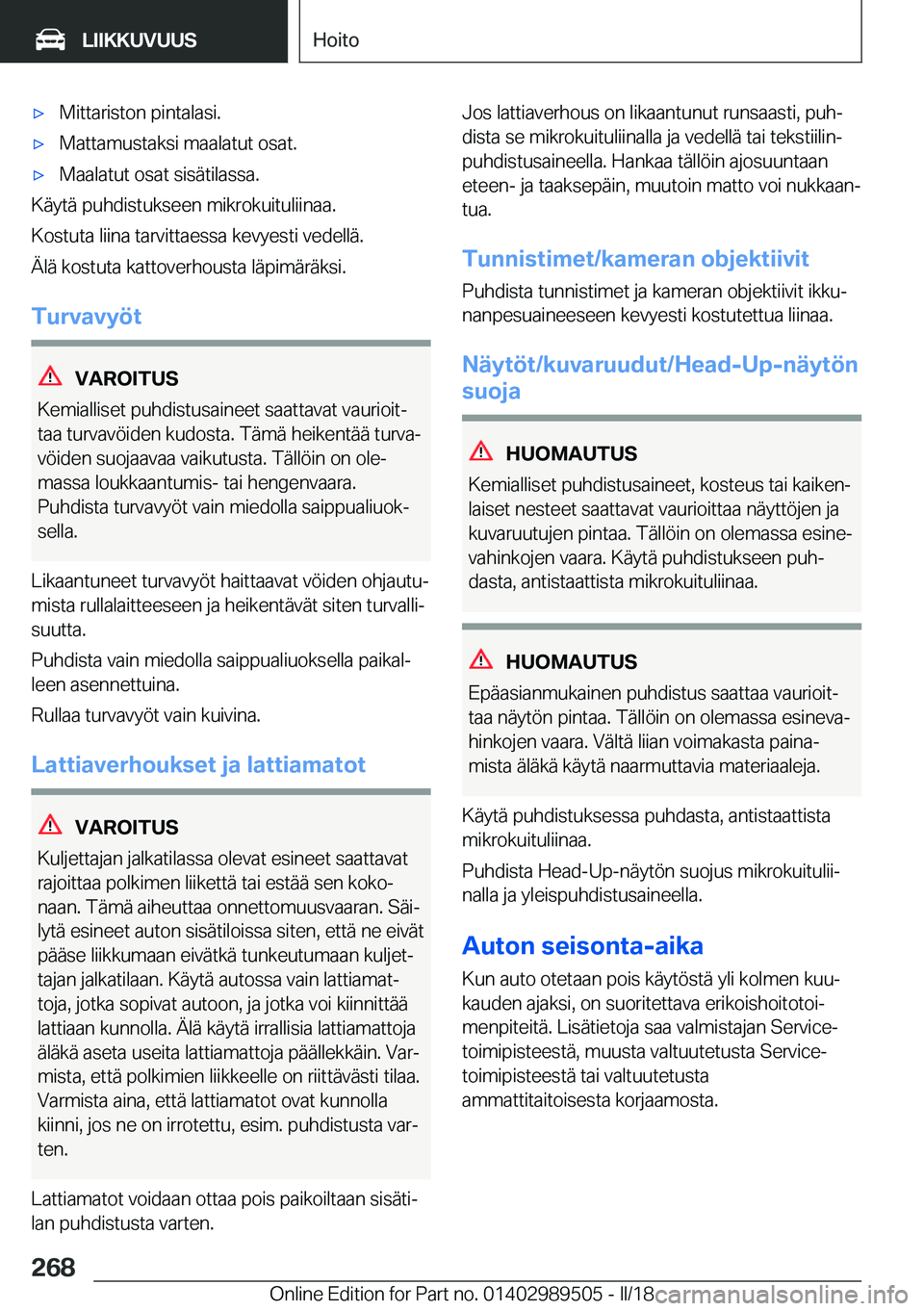 BMW M3 2018  Omistajan Käsikirja (in Finnish) 'x�M�i�t�t�a�r�i�s�t�o�n� �p�i�n�t�a�l�a�s�i�.'x�M�a�t�t�a�m�u�s�t�a�k�s�i� �m�a�a�l�a�t�u�t� �o�s�a�t�.'x�M�a�a�l�a�t�u�t� �o�s�a�t� �s�i�s�
